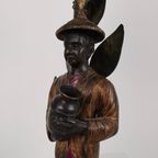 Prachtige Chinoiserie Bronzen Tafellamp Met Jongen, Aap En Boom – Ca. 1940 thumbnail 6