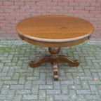 Ronde / Langwerpige Uittrek Eettafel Massief Eiken Donker thumbnail 3