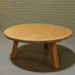 Vintage Brutalist Massief Eiken Salontafel Rond Salontafel Vintage