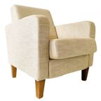 Vintage Linnen Fauteuil Beige thumbnail 2