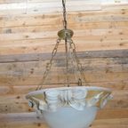 Plafondlamp Met Gips, Glas En Metaal thumbnail 2