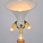 Vintage Neoclassic Groen Leer Vloerlamp Goud Regency Leder thumbnail 16