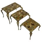 Vintage Set Nesttafels Onyx Marmer Jaren 60 Bijzettafeltjes thumbnail 9