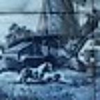 Delfts Blue Tile Tableau. Detailed Landscape Scene By J.C.V.Hunnink (1925 - 2016) thumbnail 3