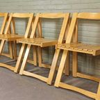 Set Van 4 Vintage Houten Klapstoelen Eetkamerstoelen thumbnail 9