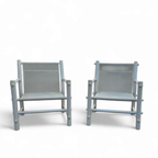 2 X Plastic / Pvc Pipe / Mesh / Indoor / Outdoor Chairs / 1970s thumbnail 3