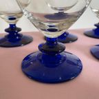 5X Wijnglas / Glazen Vintage Donkerblauw thumbnail 3