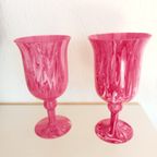 Nieuw: Barbie Roze Mondgeblazen Zomerbloemen Italy Murano Art Di Marco Kelk Vazen thumbnail 4