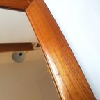 Scandinavische Vierkante Spiegel Met Teakhouten Frame, Houten Details, Bruin thumbnail 5