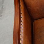 Unieke, Statige, Comfortabele Schapenleren Art Deco Design Fauteuil thumbnail 8