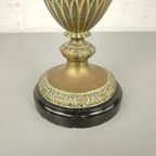 Antieke Messing Olielamp Op Marmeren Voet thumbnail 7