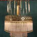 Italiaanse Opaliserende Hollywood Vintage Regency Hanglamp Met Opaal Roze Kralen thumbnail 12