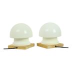 Koppel Mushroom Lampjes Nachtlamp Opaline Vintage thumbnail 6