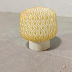 Vintage Glazen Plafondlamp, Wit En Geel thumbnail 2
