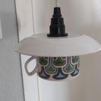Retro Hanglamp Kop En Schotel Groen Blauw Wit thumbnail 3
