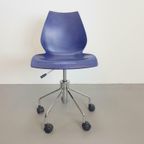 Kartell Maui Design Bureaustoel Blauw Italiaan Modern Stoel thumbnail 2