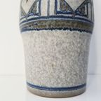 Large Marianne Starck For Michael Andersen And Sons Stoneware Vase With Gray And Blue Patterned G thumbnail 5