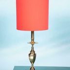 Vintage Messing Tafellamp Rood Brass thumbnail 2