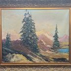 Vintage Berglandschap Schilderij Van Batoni, Midden20e Eeuw thumbnail 2
