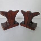 Balinese Art Deco Boekensteunen Karbauw Hout. thumbnail 6