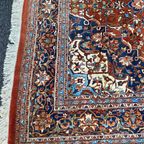Perzisch Tabriz Vloerkleed Wol Handgeknoopt 253X368Cm - Vintage Tapijt - Rood Blauw Wit thumbnail 16