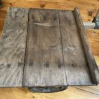 Vintage Industriele Houten Steekwagen Showkar Salontafel thumbnail 11