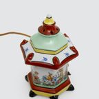 Elka Gdr Vintage Porseleinen Parfumlamp Pagode Met Japanse Voorstelling thumbnail 2
