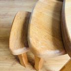 Set Van 3 Vintage Houten Nesting Tables thumbnail 7