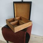 Vintage Art Deco Style Naaidoos/Opbergmeubel Bijzettafel thumbnail 3