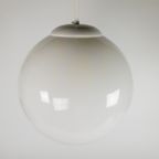 Vintage Hanglamp - Globe - Ochtendnevel - Opaalglas - Metaal - 70'S thumbnail 3