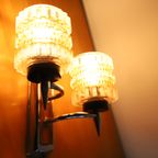 Vintage Wandlamp Massive Van Teakhout/Chroom/Glas , Nederland Jaren '60 thumbnail 3