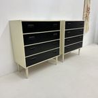 Set Of 2 Chest Of Drawers Black And White , 1970S thumbnail 7