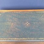 Antieke Engelse Hangoor Tafel Met Groen Leer Ingelegd Blad thumbnail 10