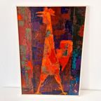 Vintage Druk Wolfgang Reuther Jaren 60 / 70 Schilderij thumbnail 4