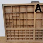 Brocante, Bruine Antieke Houten Letterbak, Wanddecoratie A thumbnail 6
