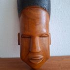 Vintage Afrikaans Houtsnijwerk Masker thumbnail 6