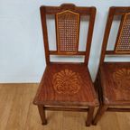 Vintage Houten Café Stoelen, Bistrostoelen, Eetkamerstoelen Set Prijs thumbnail 2