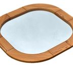 Vintage Spiegel Jaren 70 Ovale Grenen Hout Zweeds Design thumbnail 7