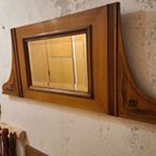 Facet Spiegel In Warm Houten Frame Met Prachtig Houtsnijwerk thumbnail 10