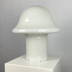 Large Fully White Glass Peill And Putzler Mushroom Table Lamp Xl 1970 thumbnail 8