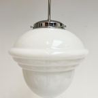 Opaalglazen Plafondlamp Met Kabel Uit De 1960’S thumbnail 2