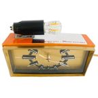 Vintage Mid-century Metamec Wekker Oranje Goud Met Lampje thumbnail 3