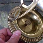 Antieke Verzilverde Godslamp, Kerk Lamp Met Engelen thumbnail 13