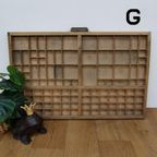 Brocante, Bruine Antieke Houten Letterbak, Wanddecoratie G thumbnail 2
