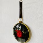 Vintage Lijstje Bol Glas Rode Roos 1970’s thumbnail 3