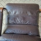 Vintage Fauteuil Slede Stoel Jaren 70 Leren Fauteuil Stoel thumbnail 11