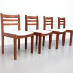 Set Van 4 Vintage Stoelen Nieuwe Bekleding thumbnail 7