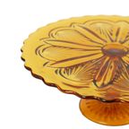 Art Deco Amber Taartschaal Gebak Schaal Depression Glass 27cm thumbnail 9