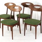 Set 4 Eetkamerstoelen Vintage Stoelen Nieuw Bekleed Gerestaureerd thumbnail 19