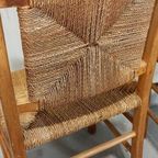 Set Van 4 Vintage Hout En Riet Eetkamerstoelen thumbnail 17